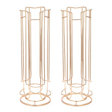 2X Oasiswj Metal Coffee Pod Holder Iron Chrome Plating Stand Coffee Capsule Storage Rack for 18Pcs  Capsule