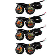 8 Pcs Car 12V 23Mm Dual Color Switchback 4014 12 Led Drl Eye Daytime Light