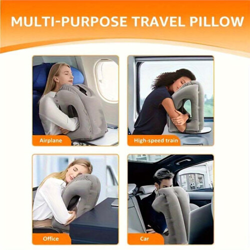 Oreiller de  Gonflable pour Avion, Voiture, Bus, Train - Support Cervical Portable 1