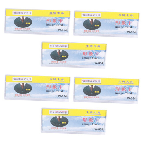 Safetypin Clear Hard Plastic Name Tag Clip Holder 6 Pcs