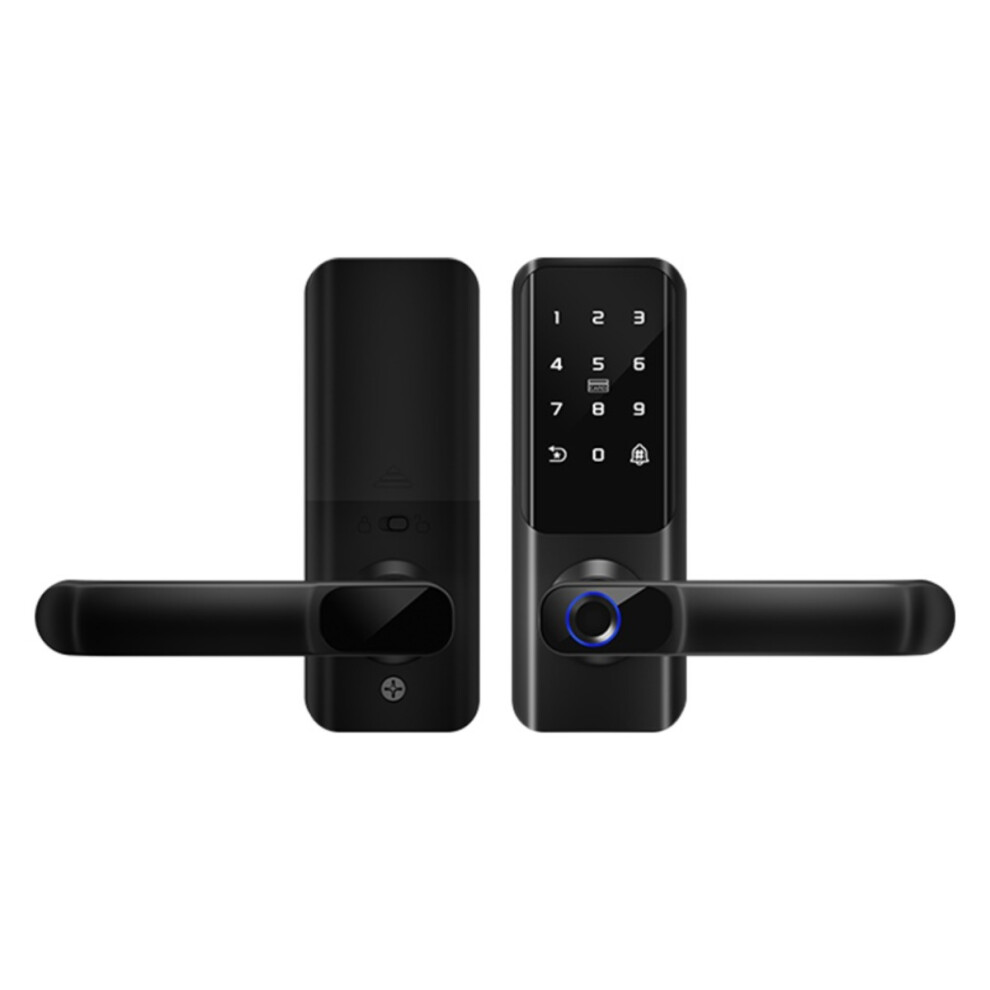 Smart Door Lock With Handle: Fingerprint, Password, Key & Remote Unlock 7314281149611