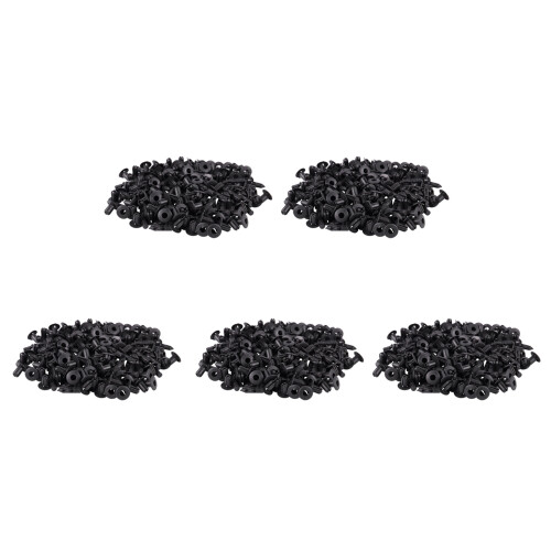 500Pcs Car Molding Door  5mm Hole Plastic Rivets Fixing Black.