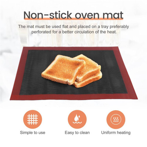 2 Pcs Silicone Baking Mat Sheet,Non-Stick Oven Liner Perforated Mesh Pad,Baked Bread Biscuits Mat,Double-Sided Available