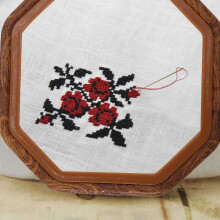 4PCS Octagon Embroidery Hoops Imitated Wood Stitch Hoop Set Display Frame for Art Handy Sewing and Hanging