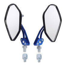 2PZ / Set Specchi Retrovisori Universali per Moto Moto Rotazione un 360 Gradi Moto Specchi Laterali per Scooter Moto 8/10 Mm Nero + Blu