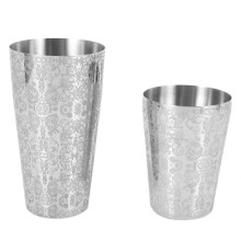 Cocktail Shaker Boston Shaker 304 Stainless Steel Barra De Ferramentas Engraving Design Boston Cocktail Shaker Tin Set