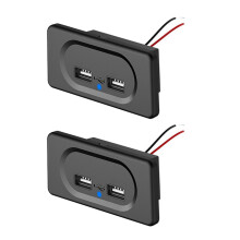 2X Vehicle DC5V/3.1A Dual USB  Charger Socket Modification Accessories for Car Camping Boat Motorhome Caravan