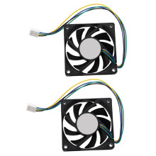 2X 70X70X15mm 12V 4 Pins PWM PC Computer Case CPU Cooler Cooling Fan Black
