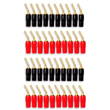 20-Pair 2mm Banana Plug Pin Screw Type, Audio Speaker Cable Connector Copper Gold Plated