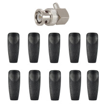 1 Pcs Bnc Male Plug Right Angle Crimp & 10Pcs Radio Clip Rugged Belt Clip for Two Way Radio Walkie Talkie