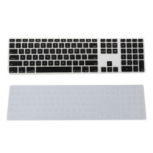 2pcs Silicone Thin Keyboard Skin Cover Protector with Numeric Keypad For - Black & Transparent