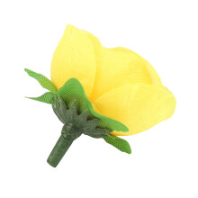 Yellow Fabric Silk Artificial Rose Flower Heads for Decoration Pack of 100Pcs