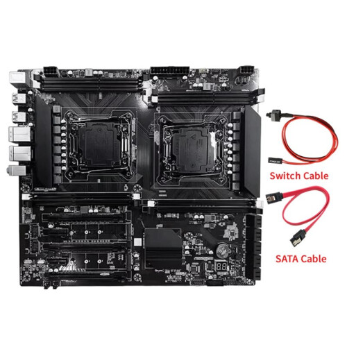 X99 Moderkort med Dubbla Socklar LGA2011-3, Dubbla Ethernet-Portar, Stöder 8XDDR3 RAM-Minne, Stöder E5 2678 V3 2676 V3 Processor 1