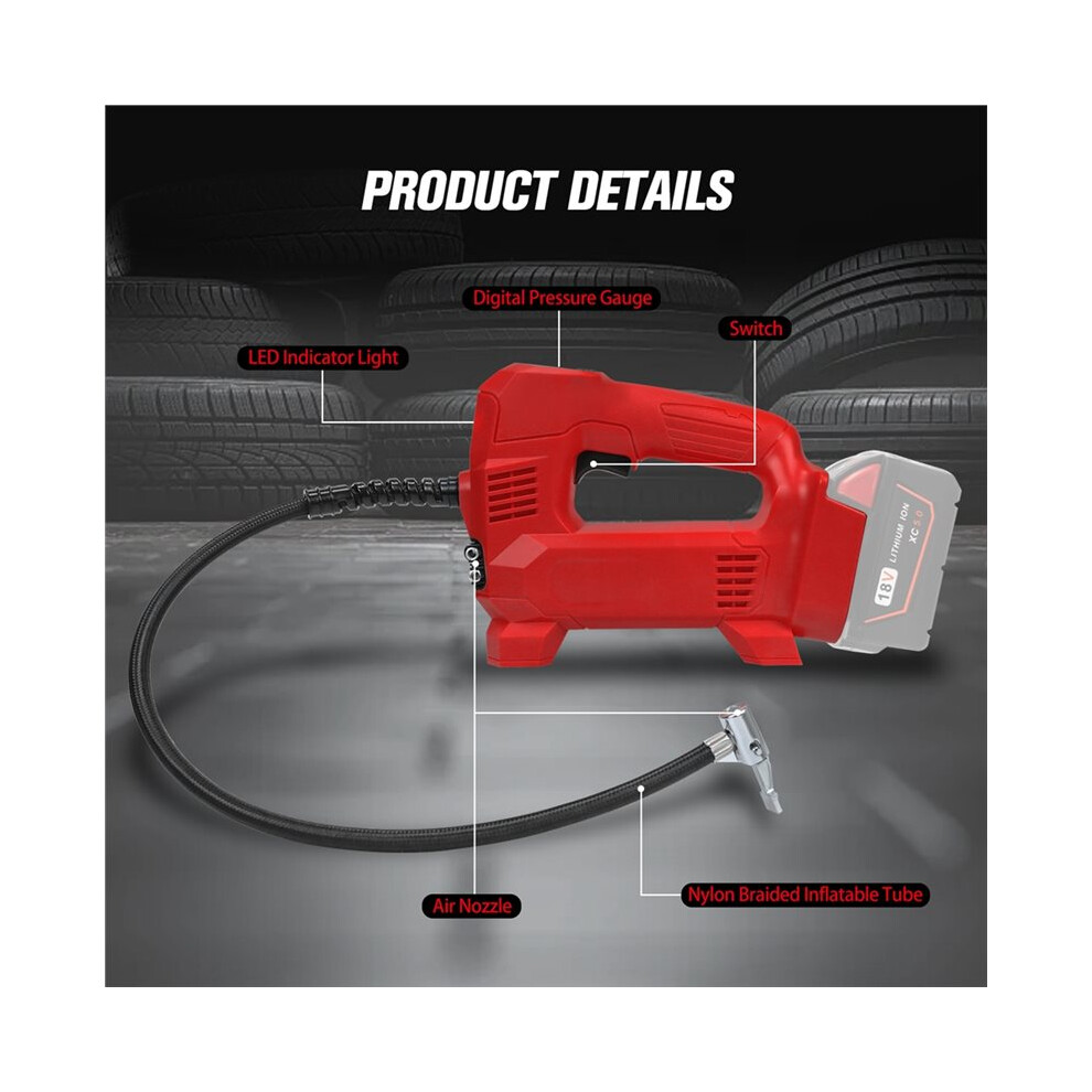Tire Inflator Air Compressor 150Psi Cordless With Digital Gauge For 18V Battery 6032746062275