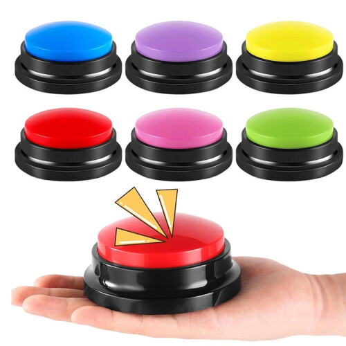 6 Pieces Recordable Answer Buzzers Button Answer Buzzers Game Show Buzzer Recordable Button Classroom Buzzers Perfect 1