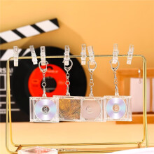 20 Porte-ClĂ©s CD, Étuis en Plastique en Forme de Lecteur, Pendentifs pour ClĂ©s, BoĂ®tiers DVD Vierges, Anneaux CD Transparents pour Porte-ClĂ©s Ă
