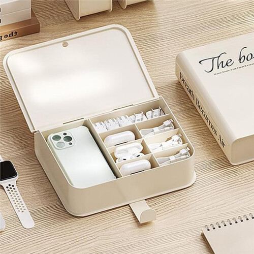Desktop Cable Management Box for Efficient Cord Organization and Storage 1