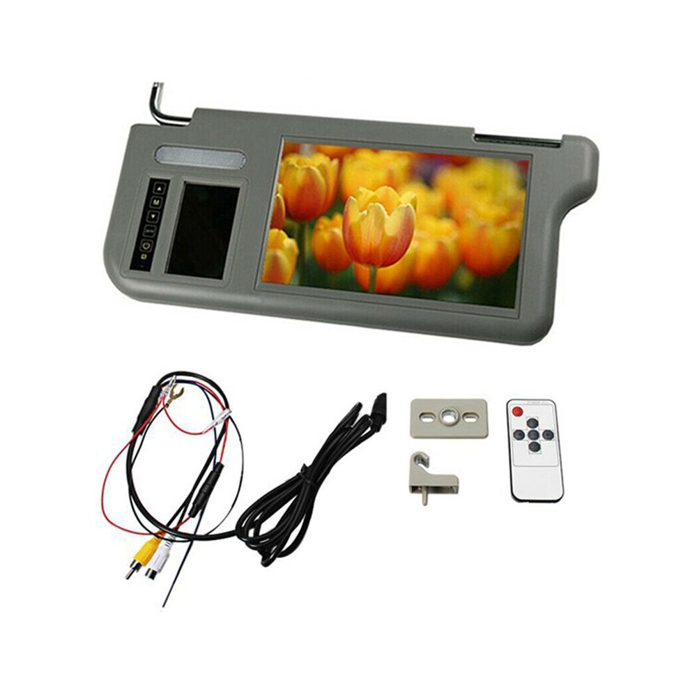7Inch Car Left Sun Visor Rear View Mirror Screen Lcd Monitor 2 Channel Video Gray 6034227957933