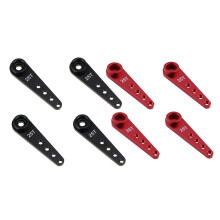 8PCS 37mm 25T Metal Extension Steering Servo Arm Horn for RC Car Crawler Parts,Red & Black