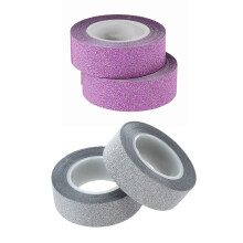 4 Pcs 10M Glitter Washi Tape Stick Self Adhesive Decorative Decora  DIY Paper, 2 Pcs  & 2 Pcs Silver