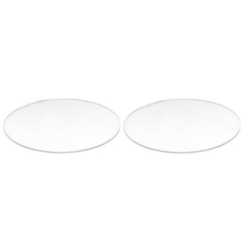 2pcs Transparent 3mm Thick Mirror Acrylic Round Disc Diameter - 100mm & 85mm