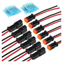 6 Paia DT 2 Pin Pigtail Kit Maschio Femmina Connettore Adattatore Presa Cablaggio per Accessori Barra Luminosa da Lavoro un LED