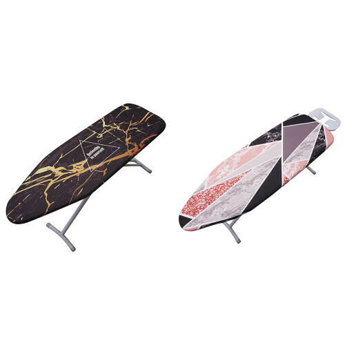 2pc 140x49CM Fabric Marbling Ironing Board Cover Protective Press Iron Folding 1 & 4