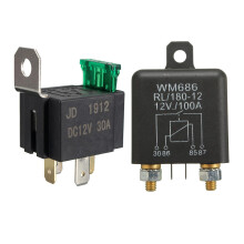 2 Pcs 12V 4 Pin Car Relay: 1 Pcs 30A SPST Car Relay & 1Pcs 100Amp /OFF Split Charge Relay