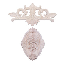 2x 13X9cm/22x10 cm Wood Carved Corner Onlay Applique Decor Furniture Unpainted