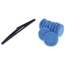 13 Pcs Car Accessories: 1Pcs Rear Wiper Blade for H304 / Fiesta & 12 Pcs Microfiber Wax Applicator Polishing Sponge