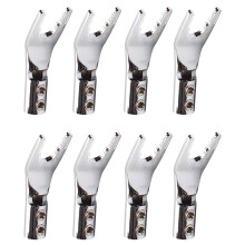 8 PCS Audio Jack Y Banana Plug Solder Wire Connector U/Y Rhodium Plated Copper Screw Fork HiFi Speaker Spade Connector