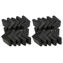 20 Pcs En forme de L 0,94 poucex 0,94 pouce Covers corniere otomanos Noir Rubber