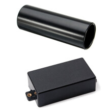 1x Plastic Sealed Humbucker Pickup Cover Fit SQ ST Pickup (Black) & 1Pc Guitar Slide Black Stainless Steel Finger Knuck
