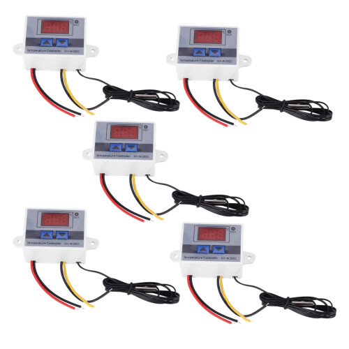 5X 220V Digital LED Temperature Controller 10A Thermostat Control  Probe New