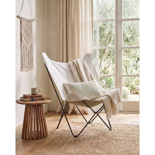 Beliani Armchair NYBRO Velvet White 1