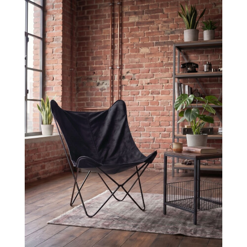 Beliani Armchair NYBRO Velvet Black 1