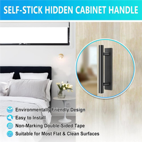 20pcs Self-Stick Push Pull Helper,Drawer Pulls ABS Plastic Adhesive Door Handles Peel and Stick Cabinet Handles