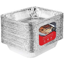 Assadeiras descartáveis de alumínio 9x13 (pacote com 30) – Assadeiras fundas de meia dimensão para banho-maria, ideais para cozinhar, aquecer,