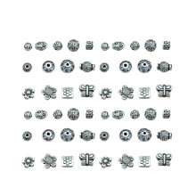 Cuentas espaciadoras de aleación de plata tibetana (65 piezas)