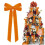 Orange Velvet Ribbon Bow for Christmas Tree – 1 Pack 1