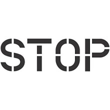 Stop Stencil | 12 inch Letters | 60 mil Standard Grade | for Pavement Marking and Wall Signs$$Other