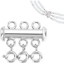 925er Sterlingsilber-Verschluss, 20 mm, 3-strängig