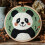 Σετ βελόνας τρυπήματος Panda & Leaves Σετ για αρχάριους 20x20cm 1