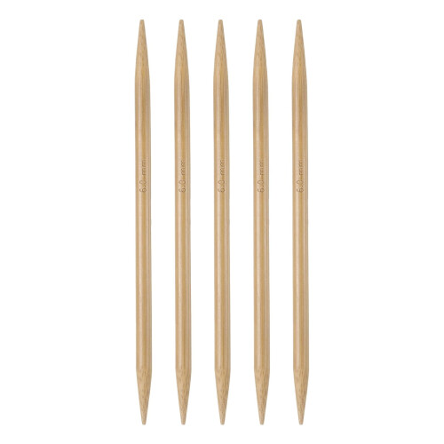 Stickor i bambu med dubbla spetsar, 6 mm, 5-pack