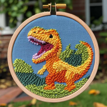 Baby Dinosaur Punch Needle Kit – DIY Broderiset med