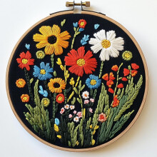 Nålhålssats Vilda blommor – Nybörjarbroderiset