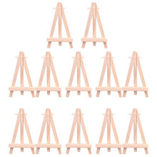 Mini staffli i trä, naturligt stativ, 12-pack