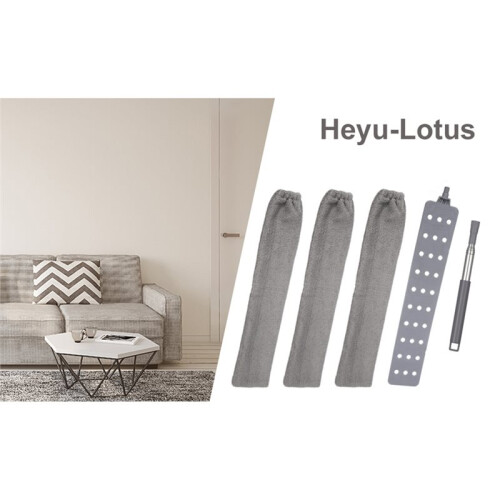Retractable Dust Cleaner with 3 Washable Cloths, Microfiber Hand Duster Stretchy Microfiber Corner Broom 1