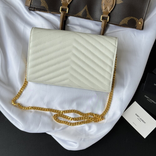 YSL Monogram WOC Caviar Envelope 360452 1