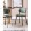 Beliani Set of 2 Dining Chairs CASEY Fabric Dark Green 2